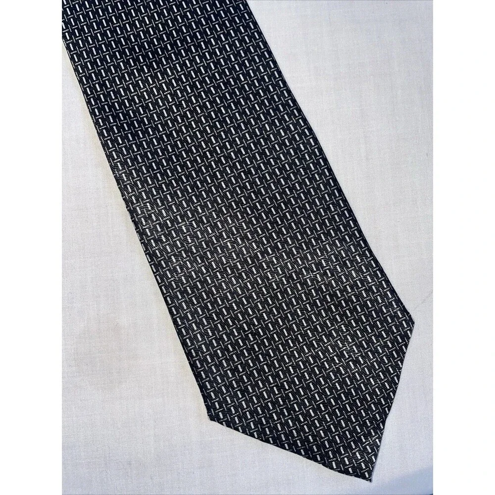 Tied & True Men’s Dress Tie Size 57” Black Geometric Business Formal City